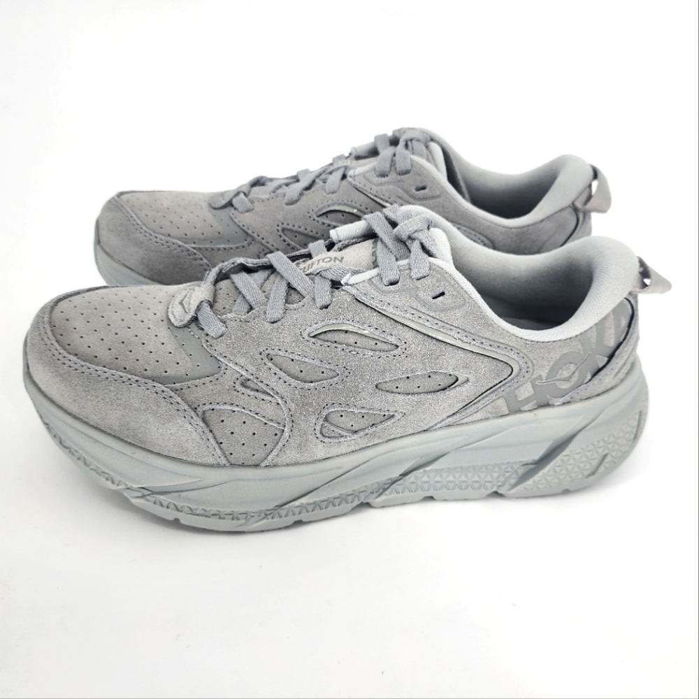 Hoka NIB Clifton L Suede Limestone Womens 6.5/Mens 5.5